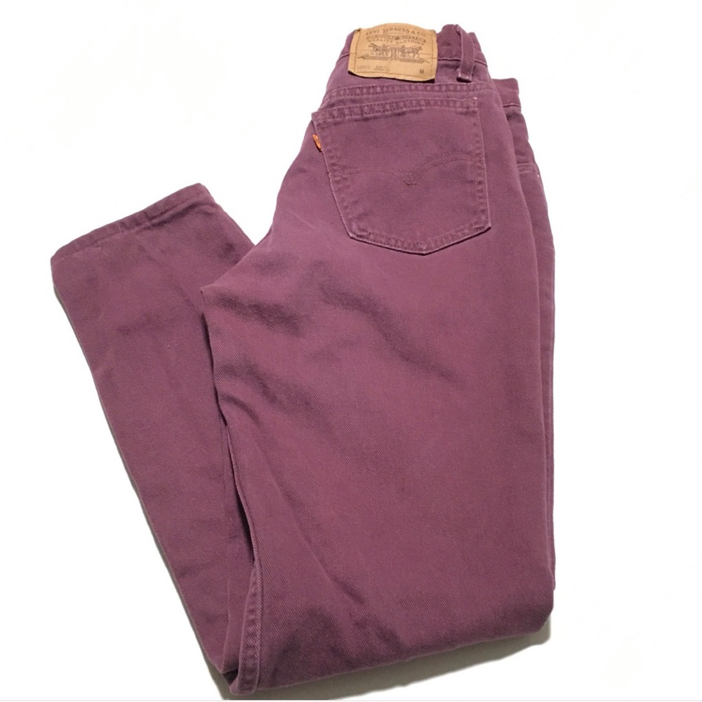 1980s LEVIS ORANGE TAB Maroon Colored Vintage Denim // Size 3 (27”)